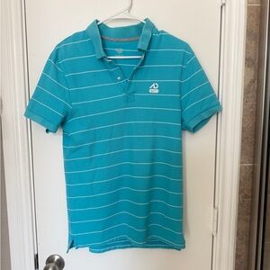 Nike Blue Striped Polo Shirt